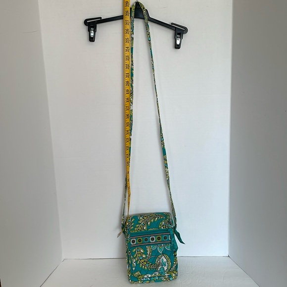 Vera Bradley retired peacock pattern crossbody purse in turquoise & yellow/green - Picture 5 of 16